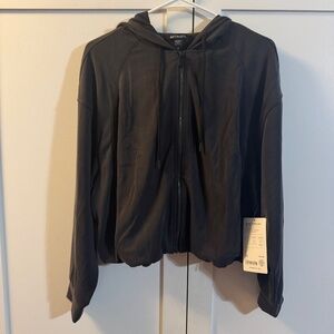 Athleta Seasoft Bubble Hem Full Zip Hoodie Womens Medium Power Of She NWT